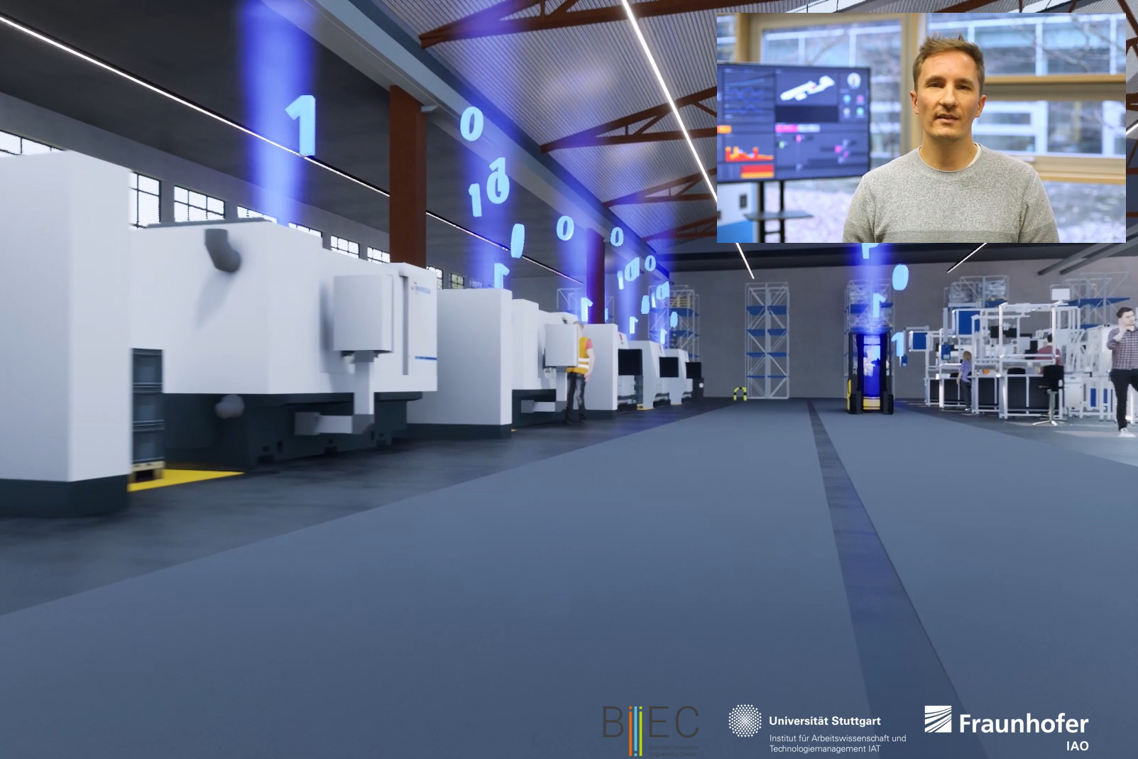 Andreas Schuller (IAO) nahm das Publikum am Spitzentreffen mit auf eine Fahrt durch die virtuelle Fabrik.